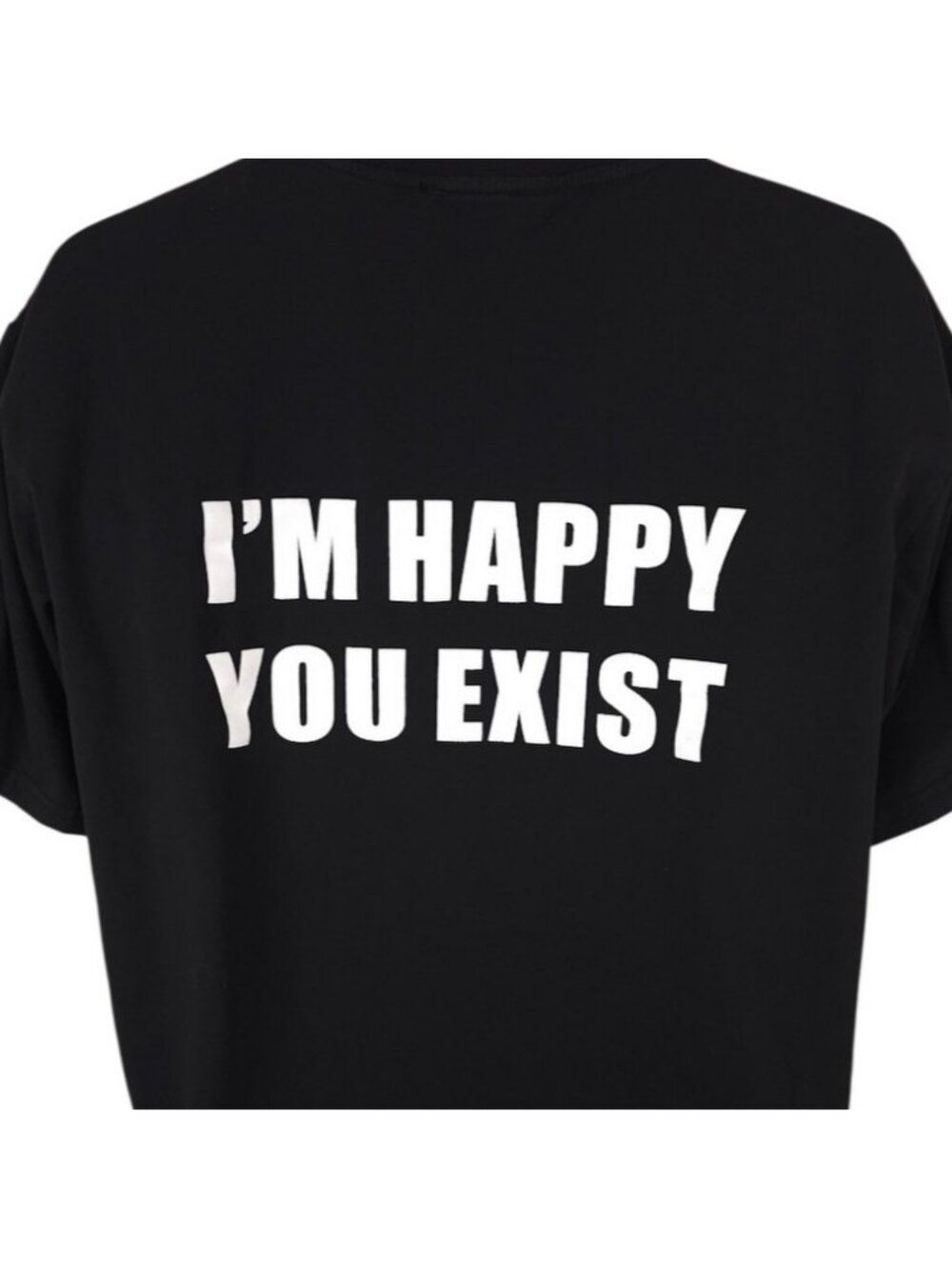 Im Happy You Exist T Shirt Mens Size Small Black You Belong Here Boxy OVERSIZED